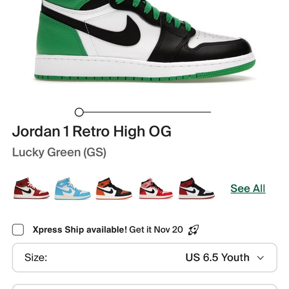 Nike Jordan 1 Retro High OG Kids Sneakers - Black White Green